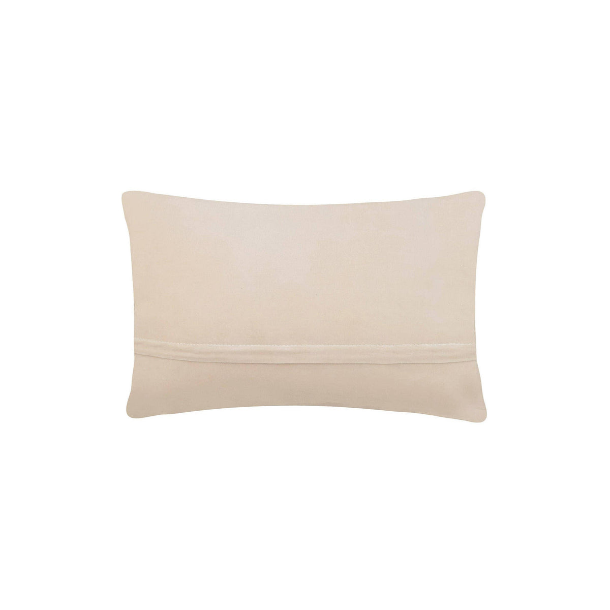 Beige rectangular lumbar pillow with smooth fabric