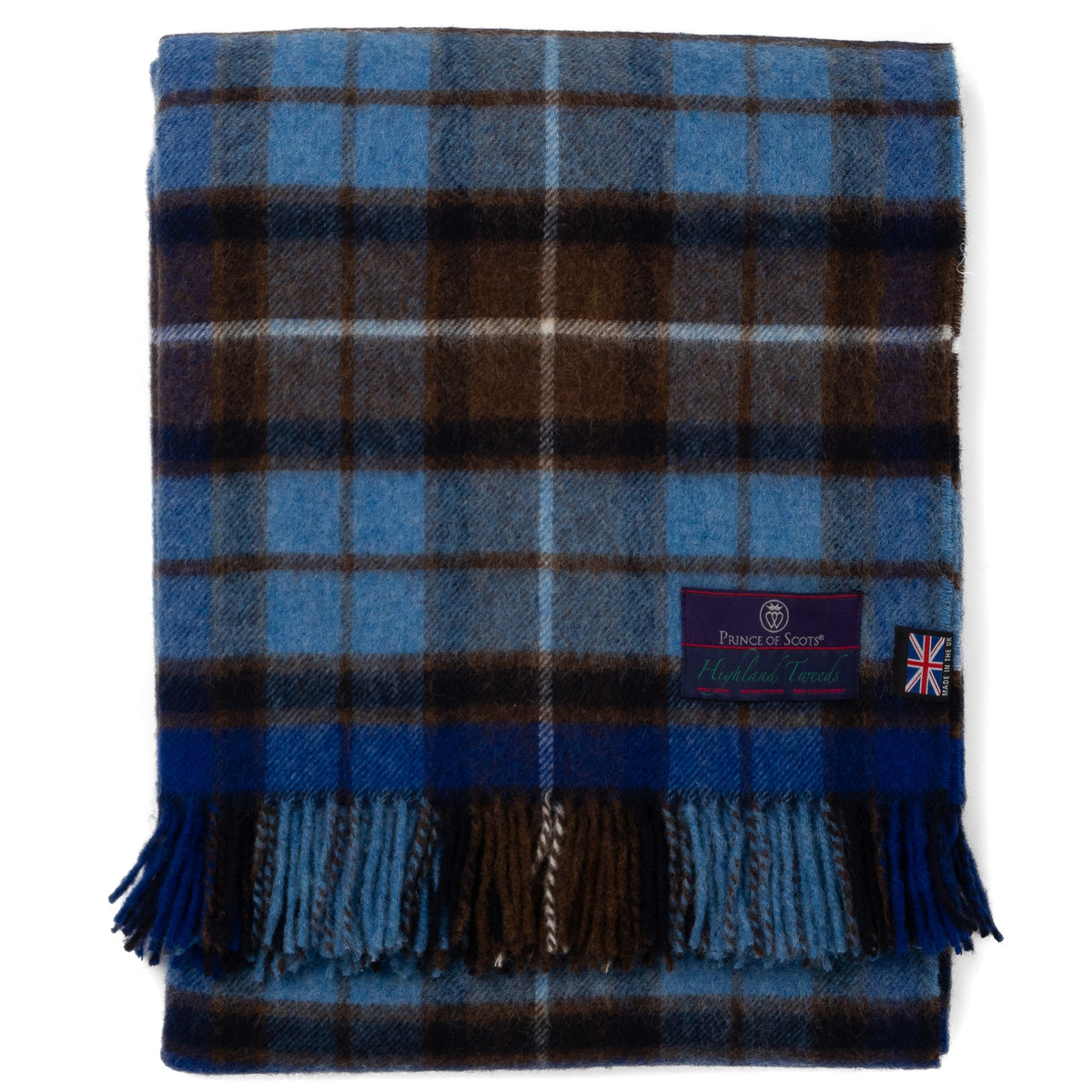 Highland Tweeds Shetland Lambswool Throw - Blue Buchanan