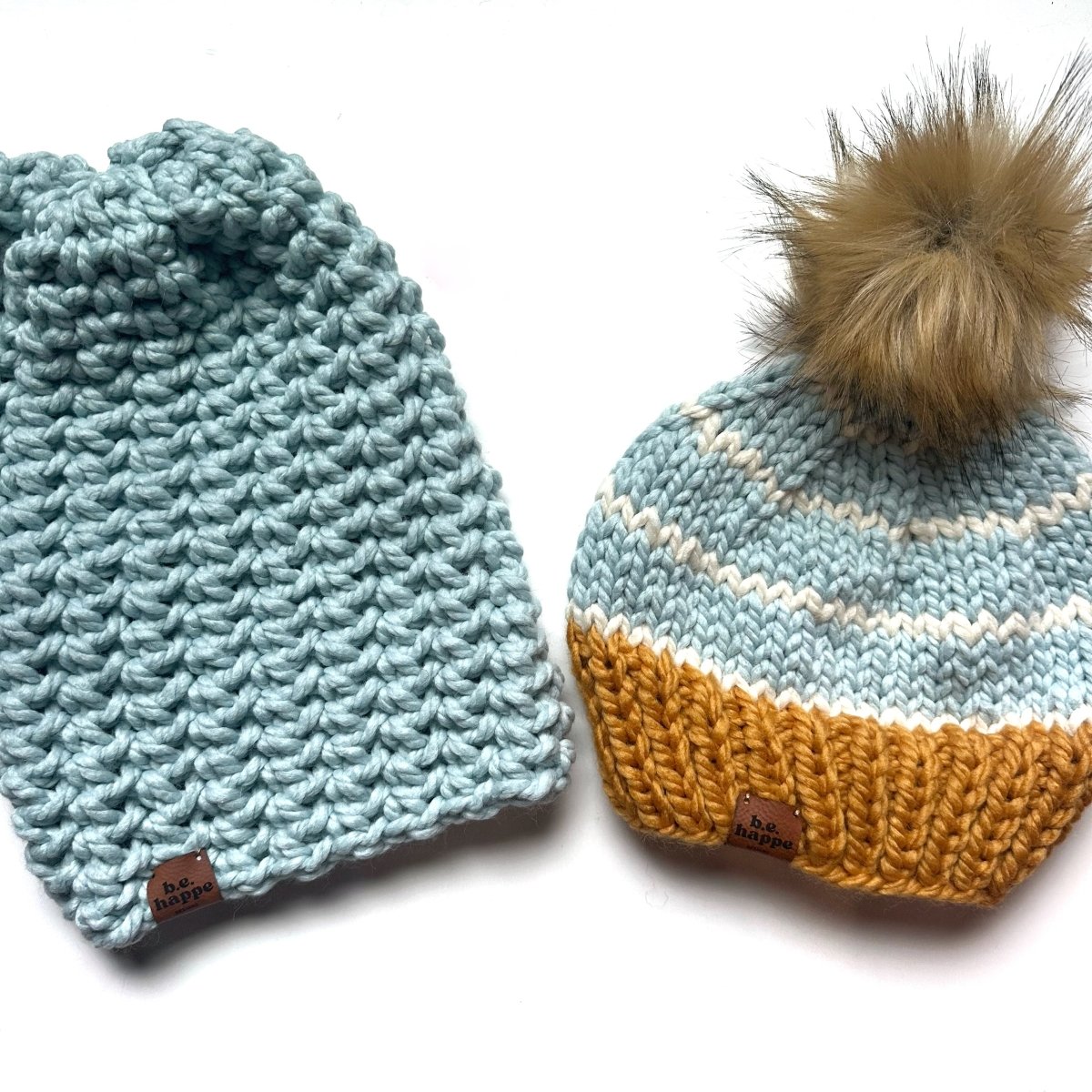 Crochet Slouch Hat | Light Blue Beanie