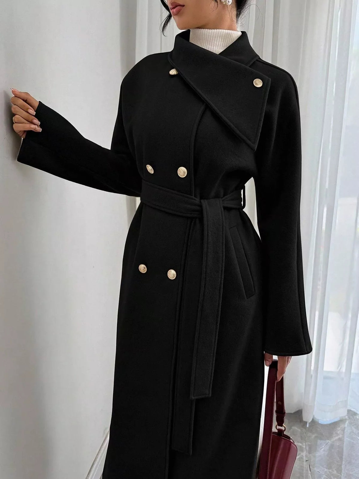Classic Double-Breasted Longline Coat