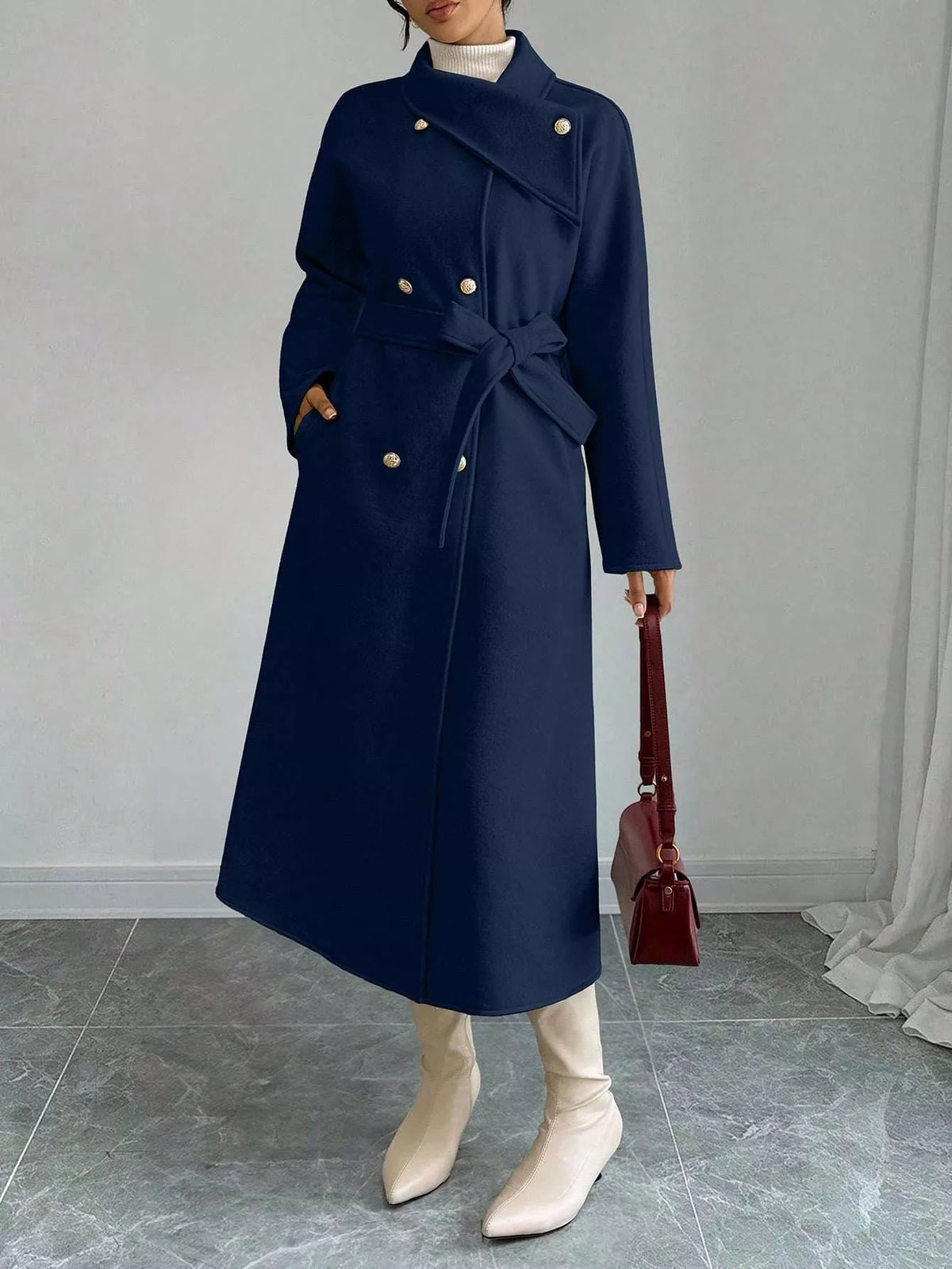 Classic Double-Breasted Longline Coat