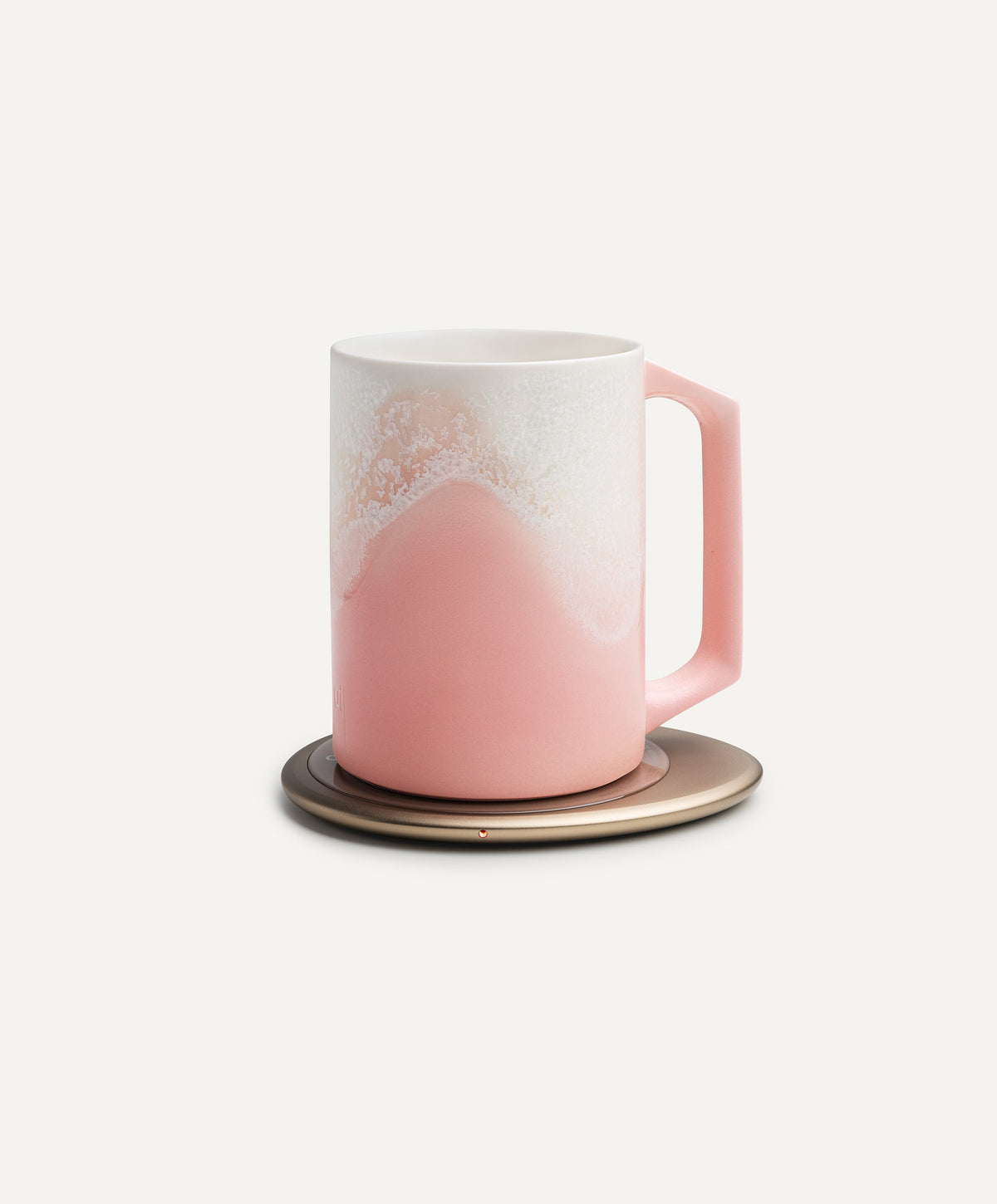 Fuchsia cloud mug set: pink ceramic mug with handle and round coaster