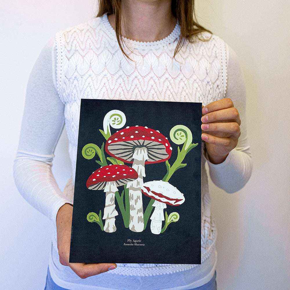 Fly Agaric Mushrooms | 8x10 paint-by-number kit