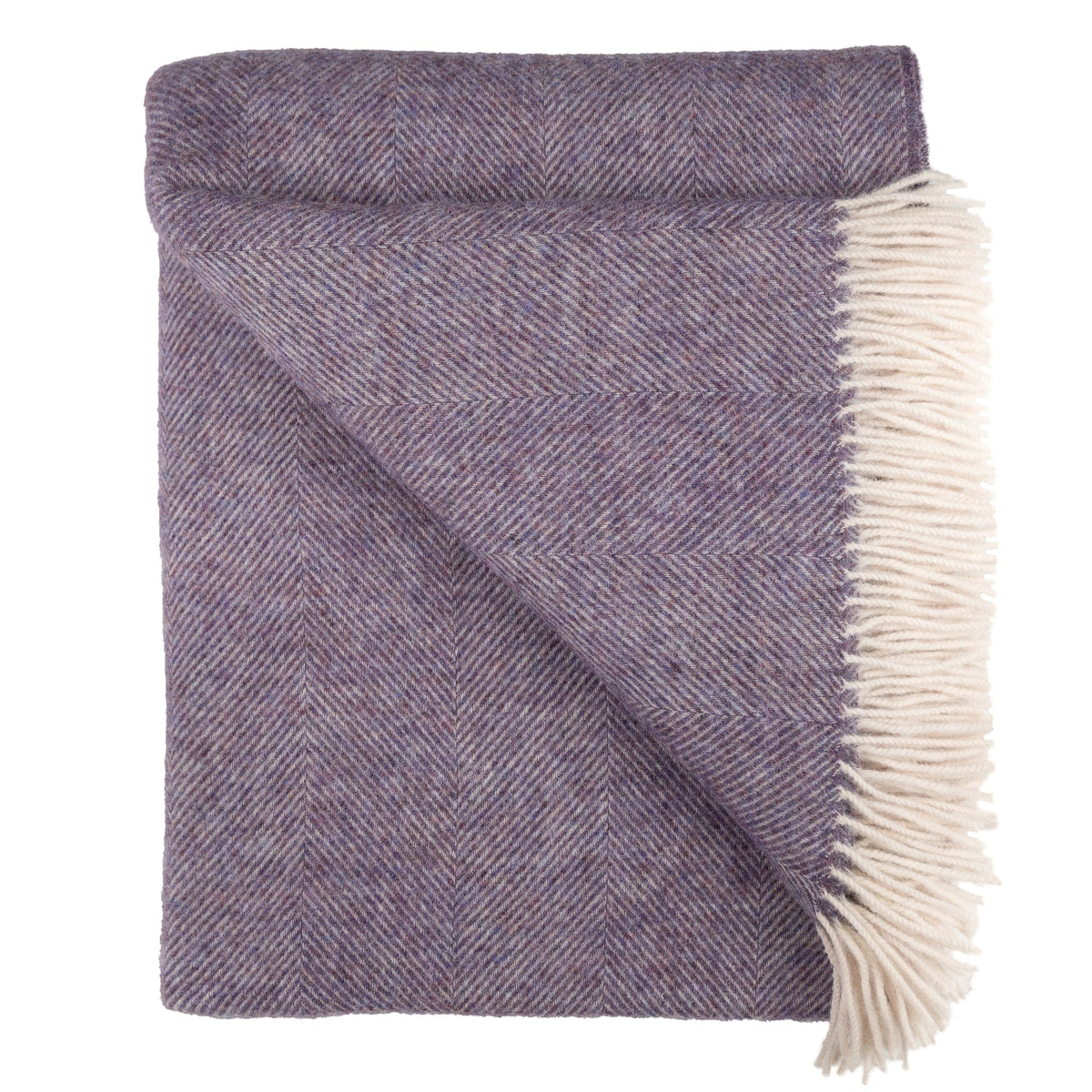 Southampton Home Shetland Lambswool Herringbone Throw – Lavender