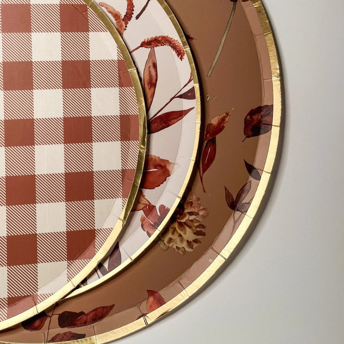 Fall Leaf Dinner Plates for Thanksgiving Table (8 Pack)