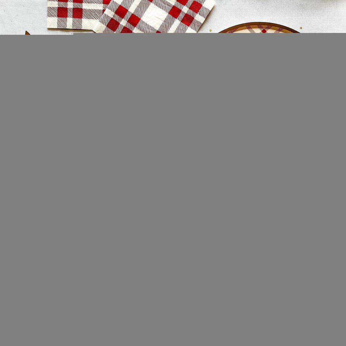 Red Plaid Christmas Paper Plates, Farmhouse (8 Pack)