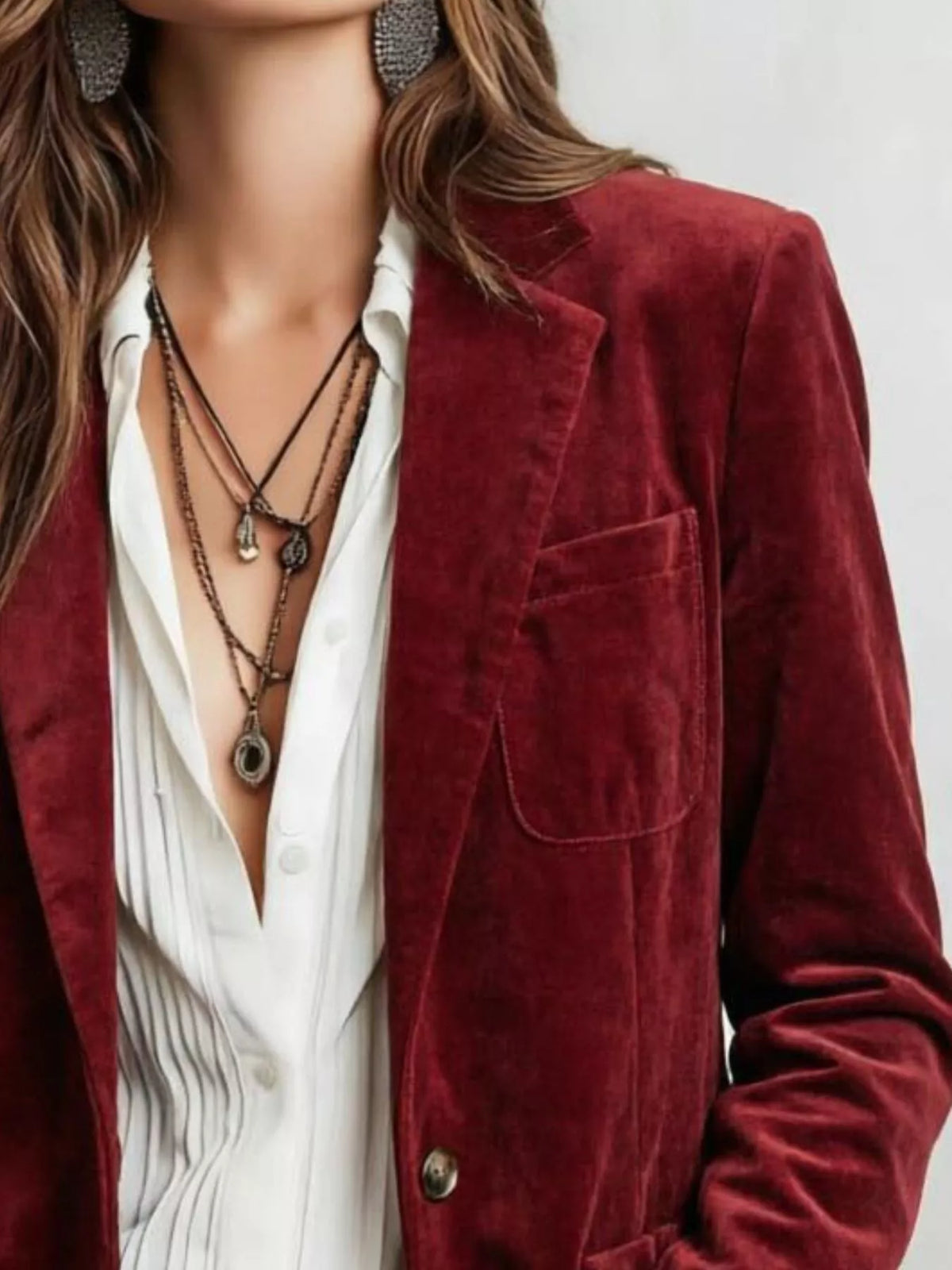 Slim Fit Faux Suede Blazer