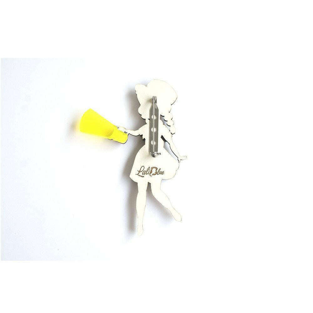 Laliblue Girl Scout brooch back with metal pin and branding