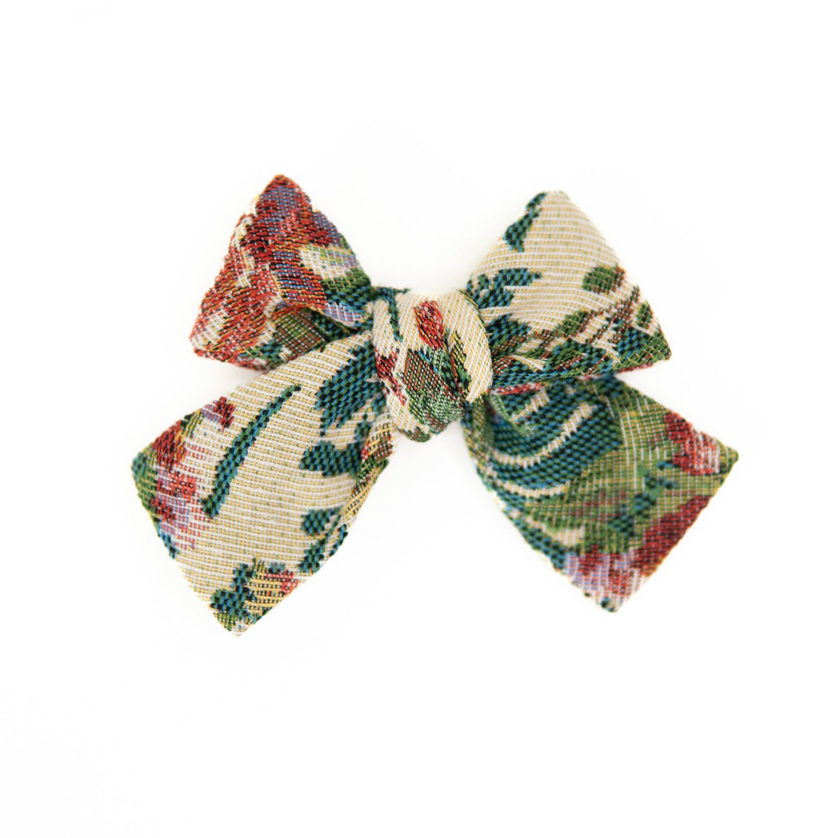 Petite hair bow, multicolor plaid patchwork bow-tie