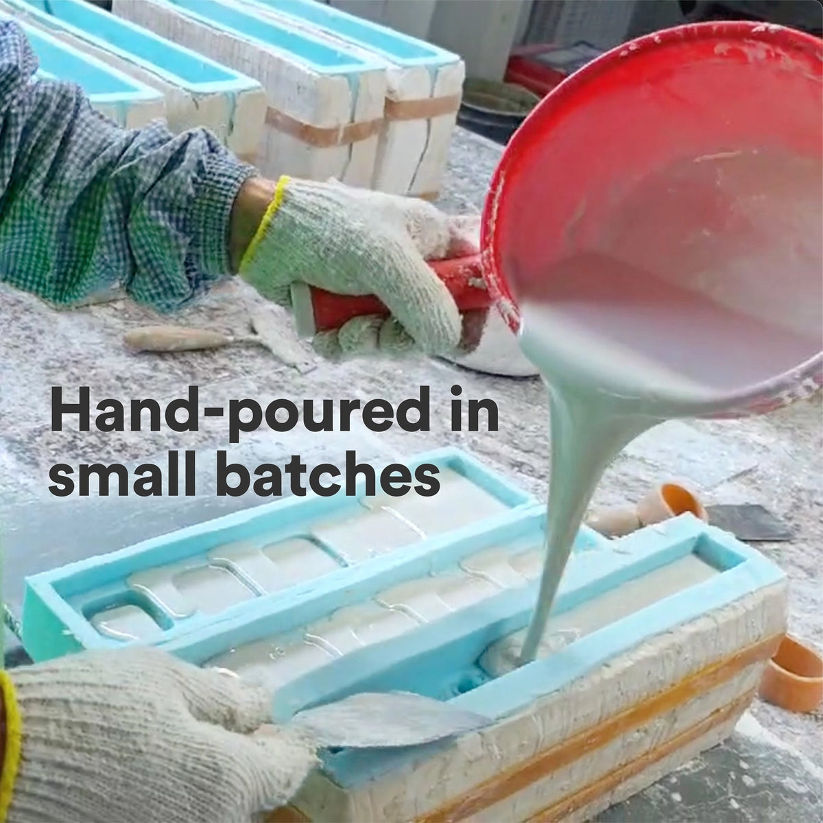 Resin poured into casserole ornament molds, with blue cornflower pattern