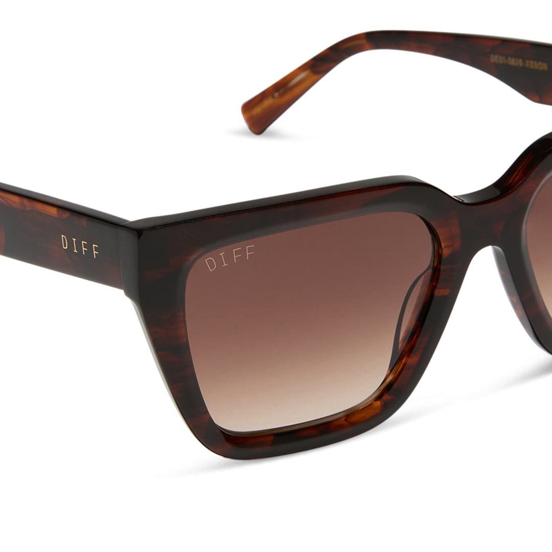 Sequoia tortoise sunglasses with brown gradient lenses and thick bold frame