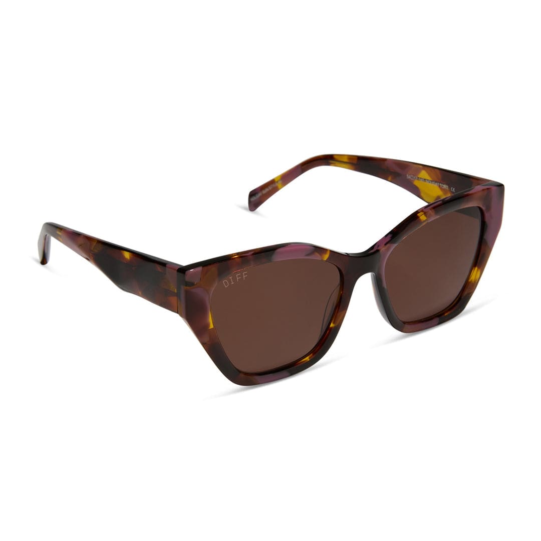 Tortoise polarized sunglasses with brown lenses and subtle multicolor flecks