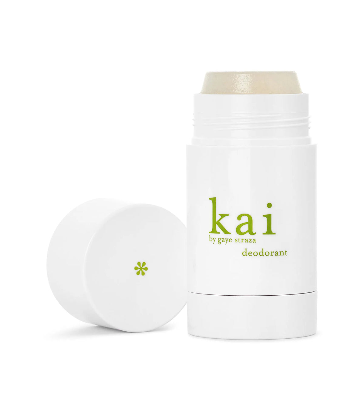 kai deodorant stick with white tube and gold-toned cap