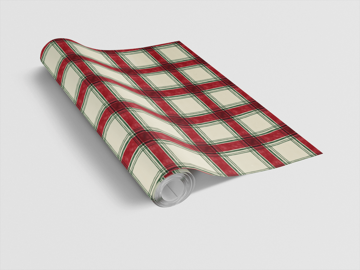 Cranberry Pines Plaid Wrapping Paper