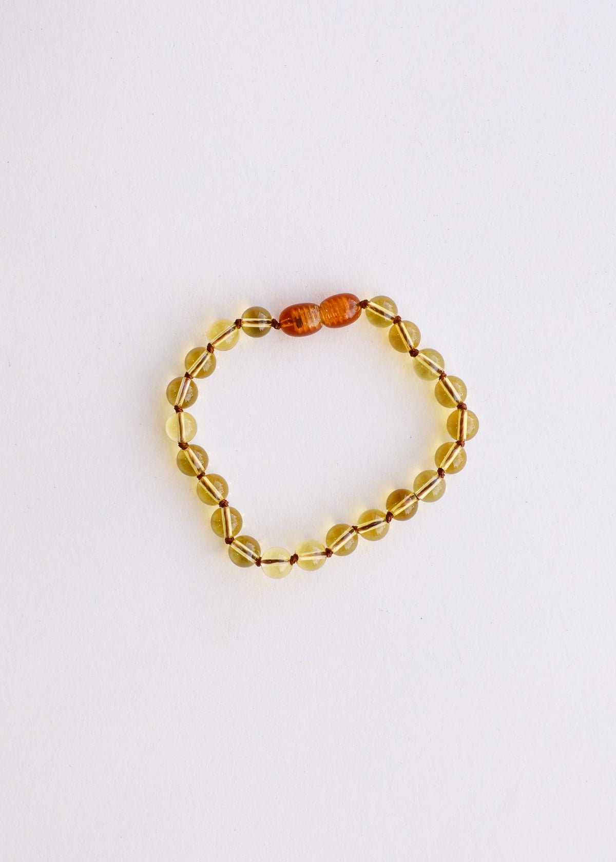 Citrine gemstone beaded bracelet/anklet with small amber orange accent beads