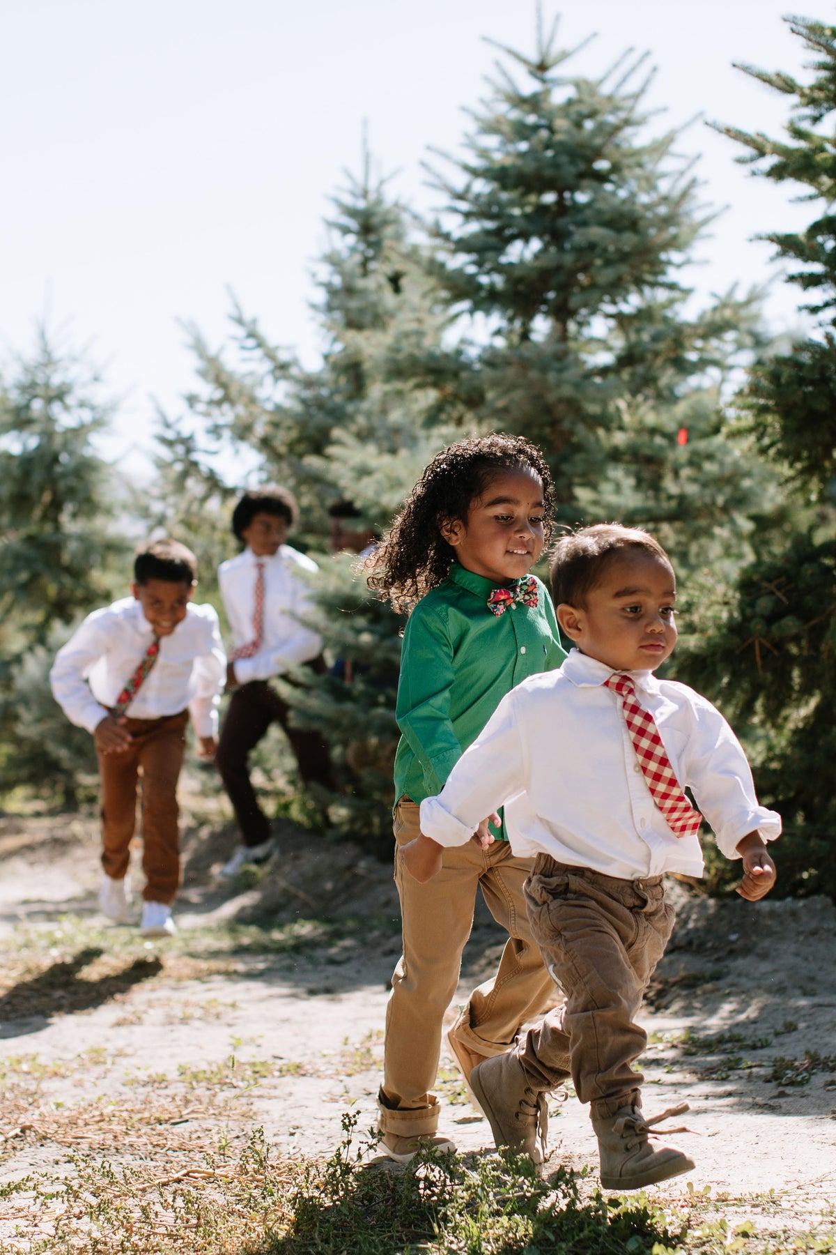 Red Ryder boys tie, red and white gingham pattern on a slim necktie