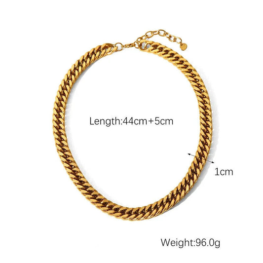 Gold-plated chain necklace, length 44cm +5cm; weight 96g