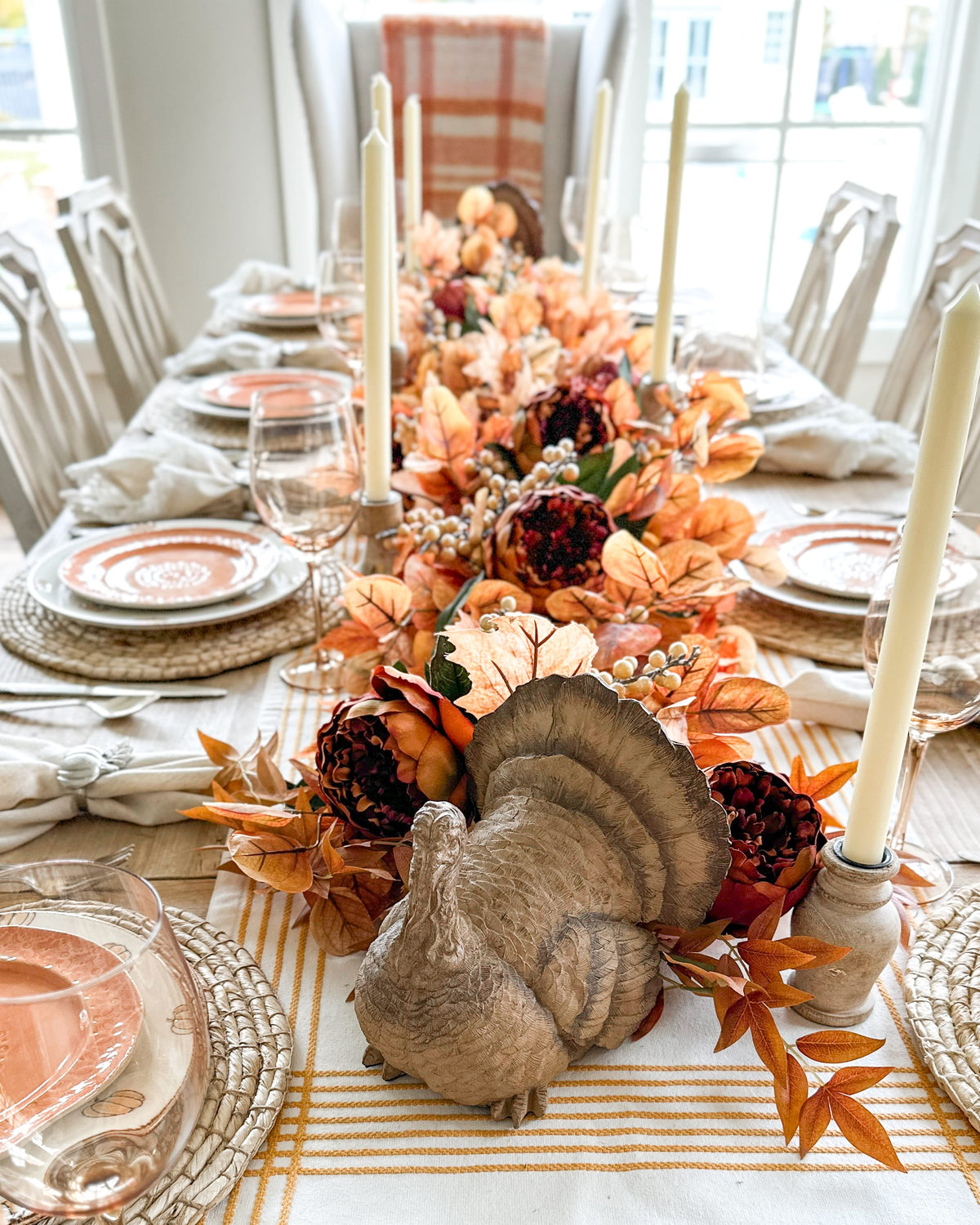 Set of 2 Resin Turkeys – Thanksgiving & Fall Decor