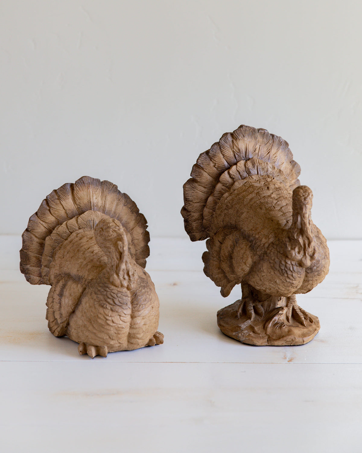 Set of 2 Resin Turkeys – Thanksgiving & Fall Decor