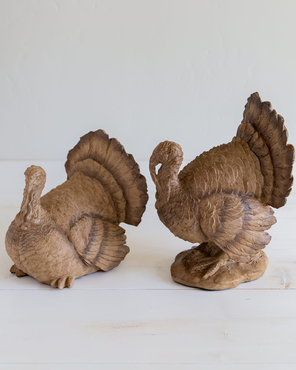 Set of 2 Resin Turkeys – Thanksgiving & Fall Decor