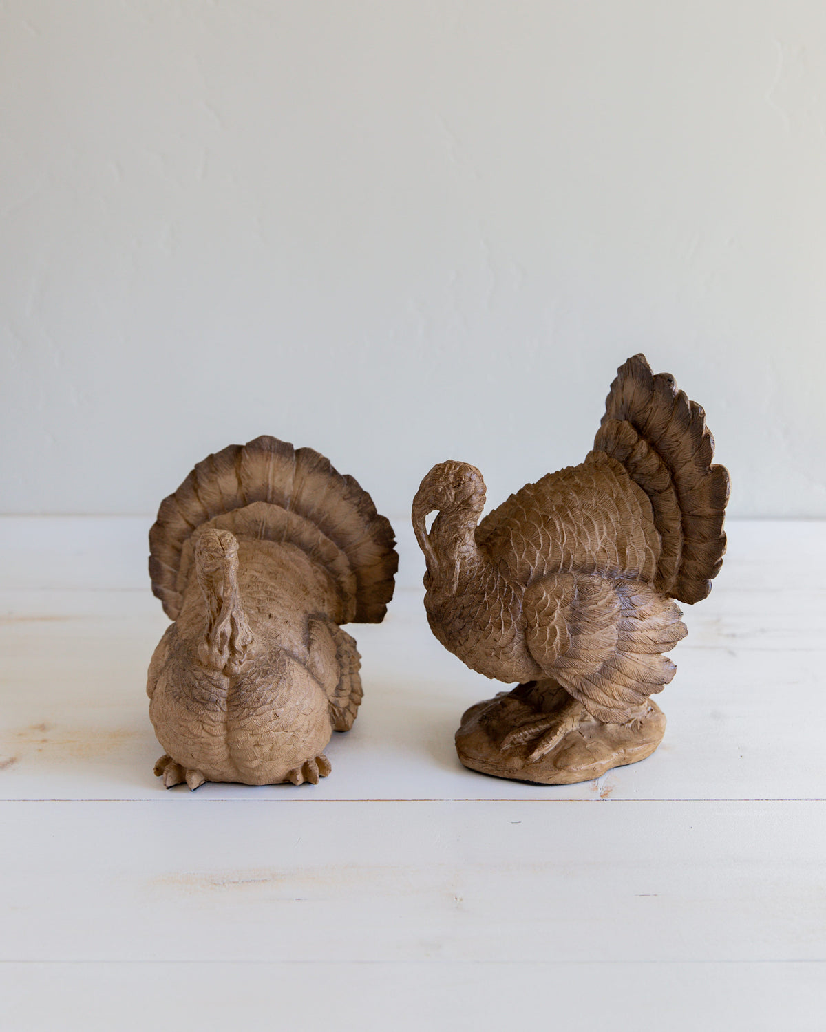 Set of 2 Resin Turkeys – Thanksgiving & Fall Decor
