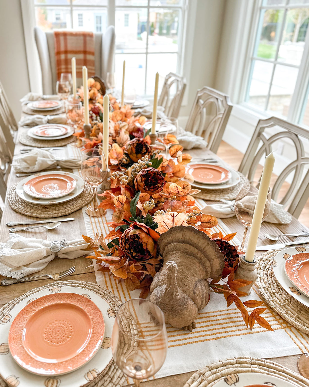 Set of 2 Resin Turkeys – Thanksgiving & Fall Decor