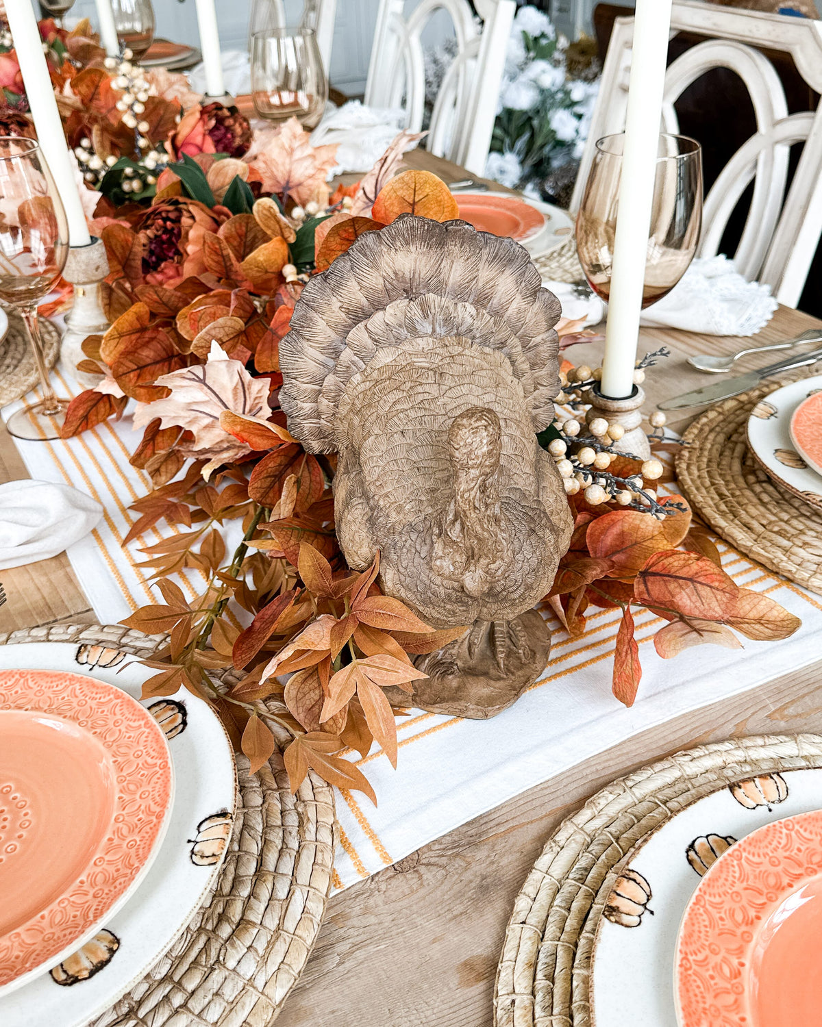 Set of 2 Resin Turkeys – Thanksgiving & Fall Decor