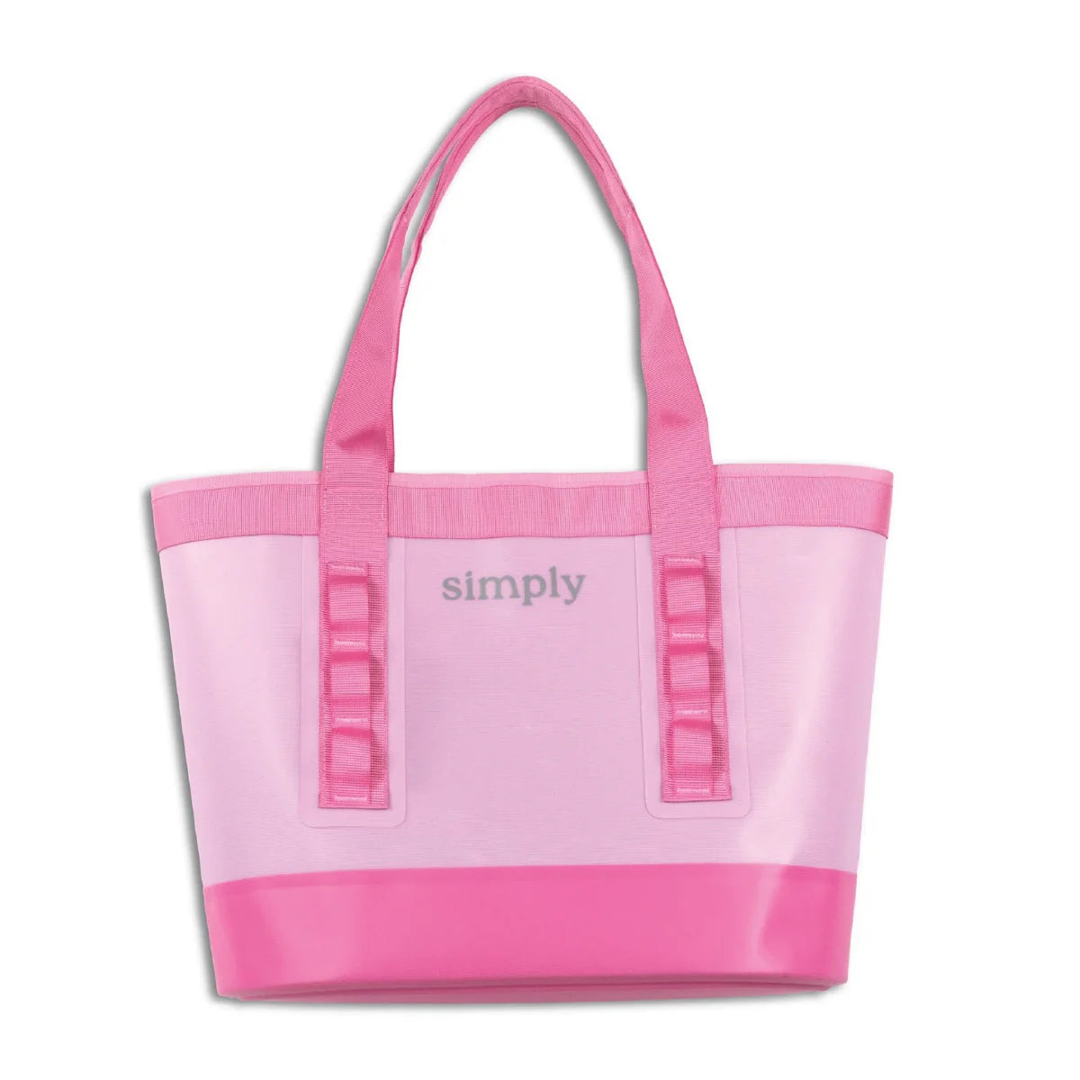 Simply Southern® pink tote bag with 'simply' print and sturdy handles