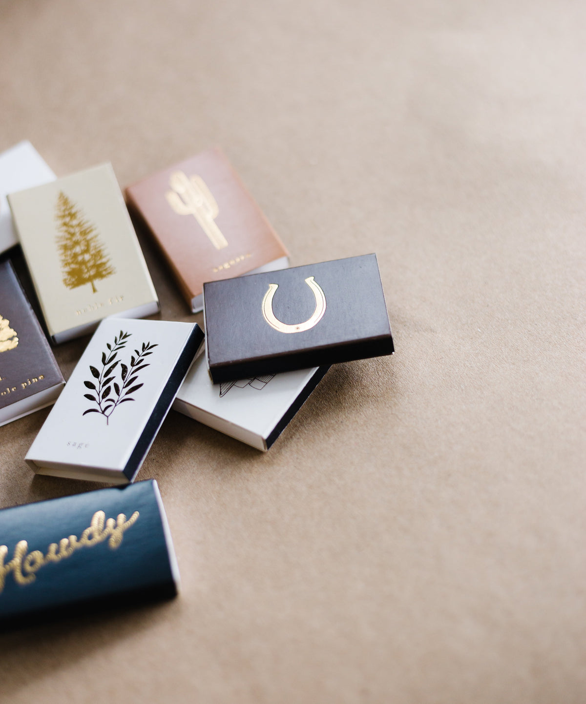 Sage Gold Foil Embossed Matchbox