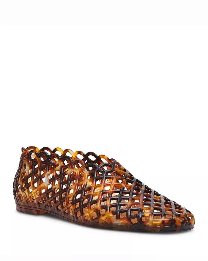 Steve Madden tortoise jelly slip-on mule with crisscross lattice upper