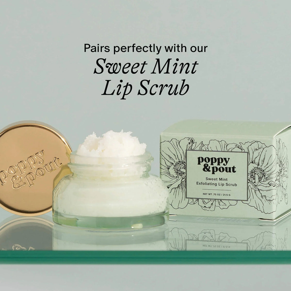 Sweet Mint lip balm tube with fresh mint-toned labeling