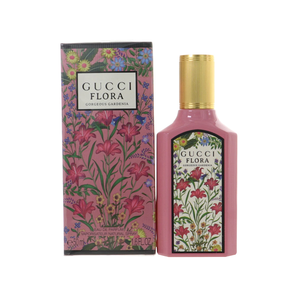 Gucci Flora Gorgeous Gardenia eau de parfum spray, pink bottle with floral box